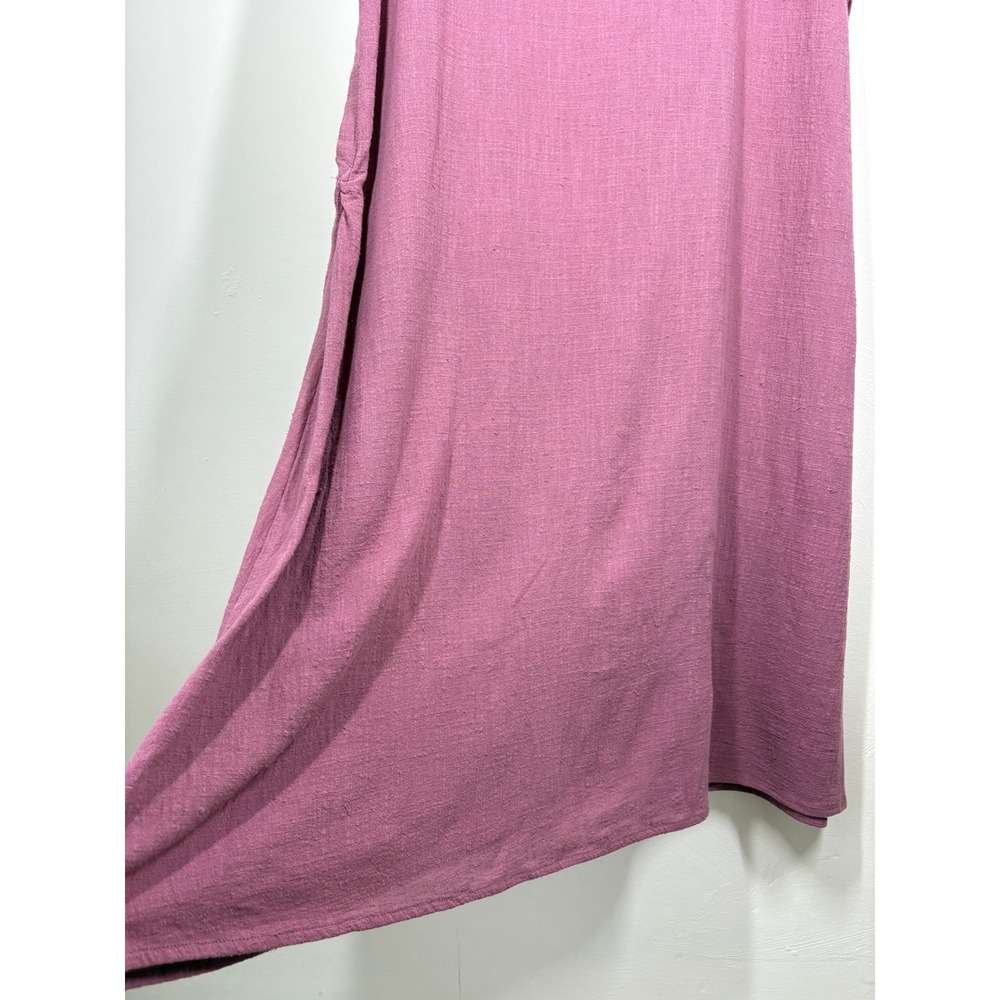 Bonne Journee Kaftan Maxi Dress 3 Pink Textured V-Neck Oversized Baggy Boho - Picture 5 of 9